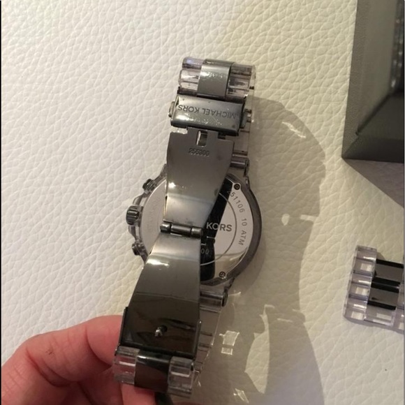 Gray and Clear Acrylic Oversized Chronograph Watch - Picture 7 of 10